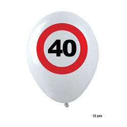 Lot de 12 ballons d'anniversaire blancs