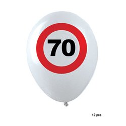 Lot de 12 ballons d'anniversaire blancs