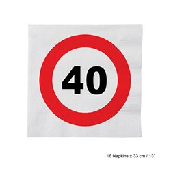 Lot de 16 Serviettes signalisation en Papier différents Ages