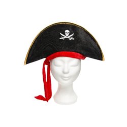 Chapeau de pirate avec ruban rouge