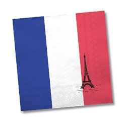 Lot de 20 Serviettes Papier aux Couleurs de Différents Pays