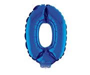 Ballon Chiffre Bleu en Aluminium avec Bâton 40 cm