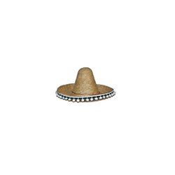 Sombrero en Paille de Couleurs Différentes avec Pompons Blanc 50 cm