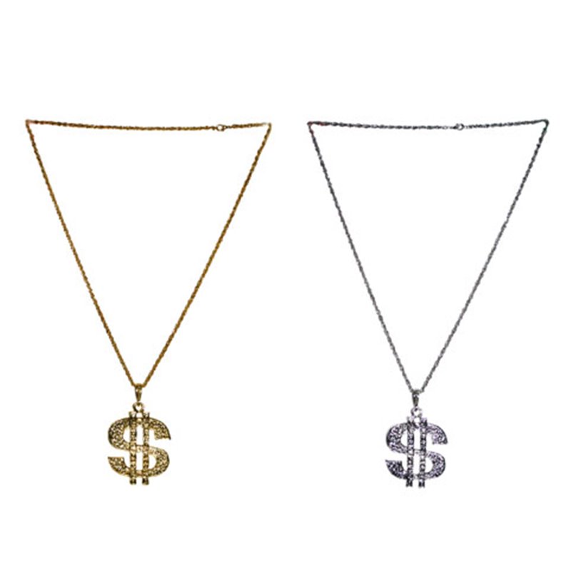 Collier Métallique "Dollar" Argenté et Doré