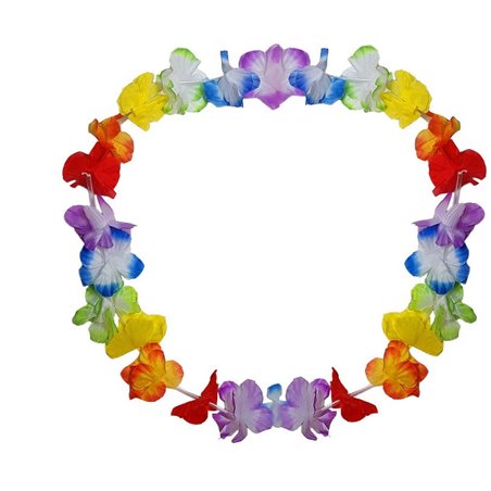 Set Accessoires Hawaïens AWCIGG - 2 Colliers, 2 Bandeaux, 4 Bracelets Fleurs - Pour Fête Luau