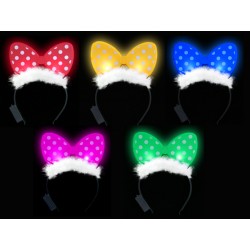 Serre Tête Lumineux Noeud Papillon avec Peluche Multicolores