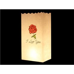 Lanterne de Jardin "I Love You" avec Rose