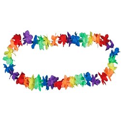 Collier de fleurs arc en ciel Tahiti Hawai - 60mm