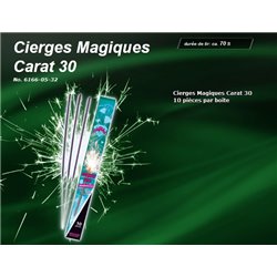 Lot de 10 Cierges Magiques 70 secondes et 30 cm