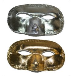Masque Loup Arrondi avec ornements de couleur argent