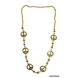 Collier de Hippie avec logo "Peace" 100 cm