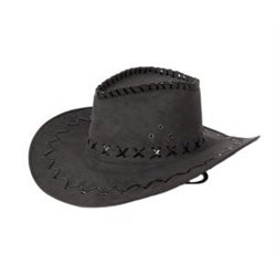 Chapeau de cowboy en cuir Noir