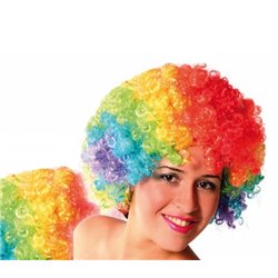 Perruque afro multicolore