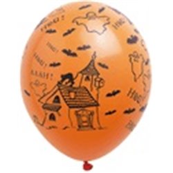 Lot 8 Ballons Halloween à Motifs Maison Hantée