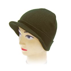 Bonnet Tricoté Uni Vert