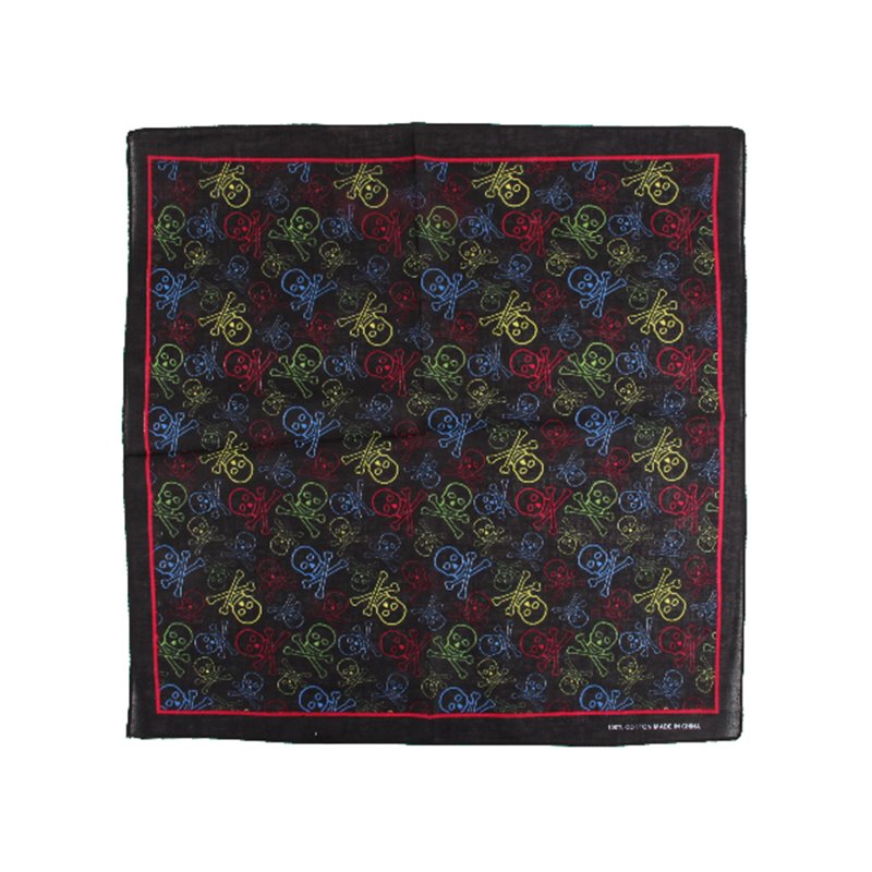 Bandana de pirate multicolore à crânes