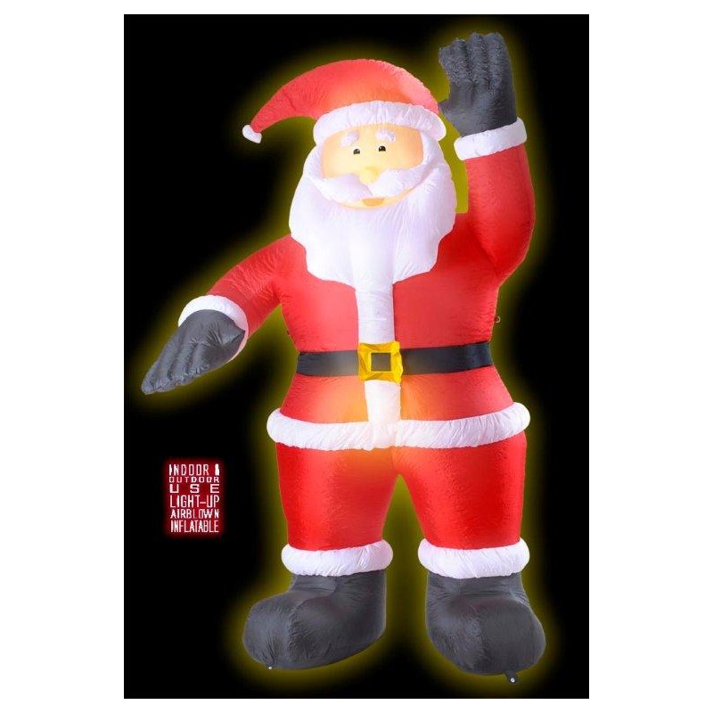 Père Noël Lumineux Gonflable à Hauteur de 2 m 44