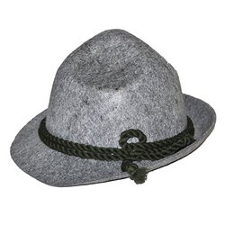 Chapeau Tyrolien en Tissu Gris