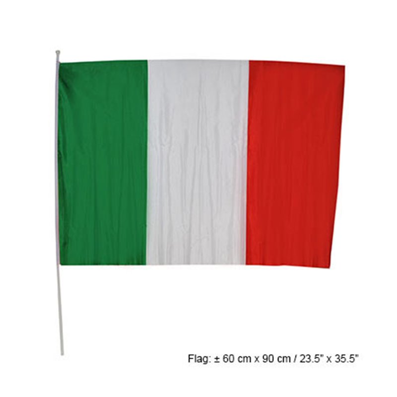 Drapeau Italien avec Bâton