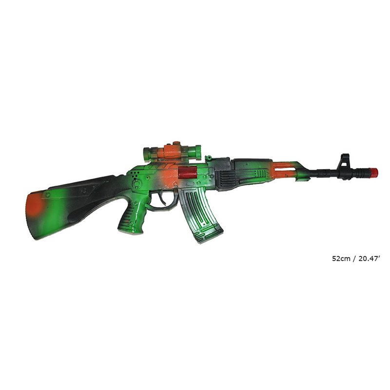 Fusil d'assaut sons et lumières couleur camouflage 54cm