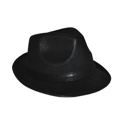 Chapeau borsalino imitation cuir noir