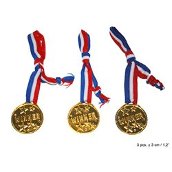 Lot de 3 Médailles Winner 4cm