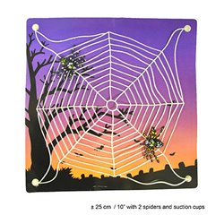 Toile d'araignée avec ventouses & 2 araignées