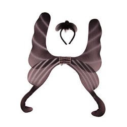 Ailes de fée papillon avec bague noir 98cm