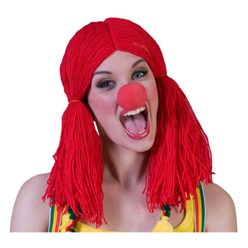 Perruque de Clown pour Femme de Couleur Rouge