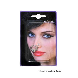 Lot de 2 faux piercings pour nez punk