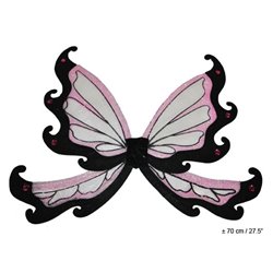 Ailes de fée papillon à paillettes rose et noir