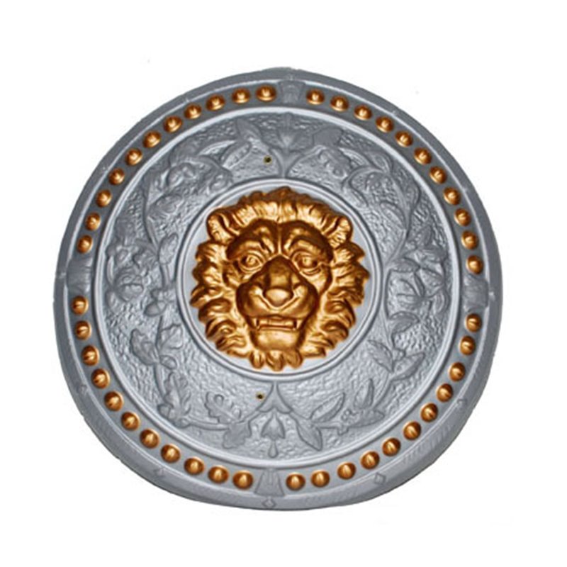 Bouclier Rond avec Motif Lion Doré