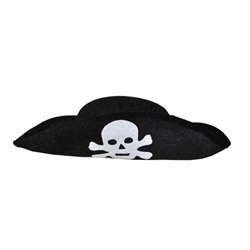 Chapeau de pirate en feutrine avec tête de mort
