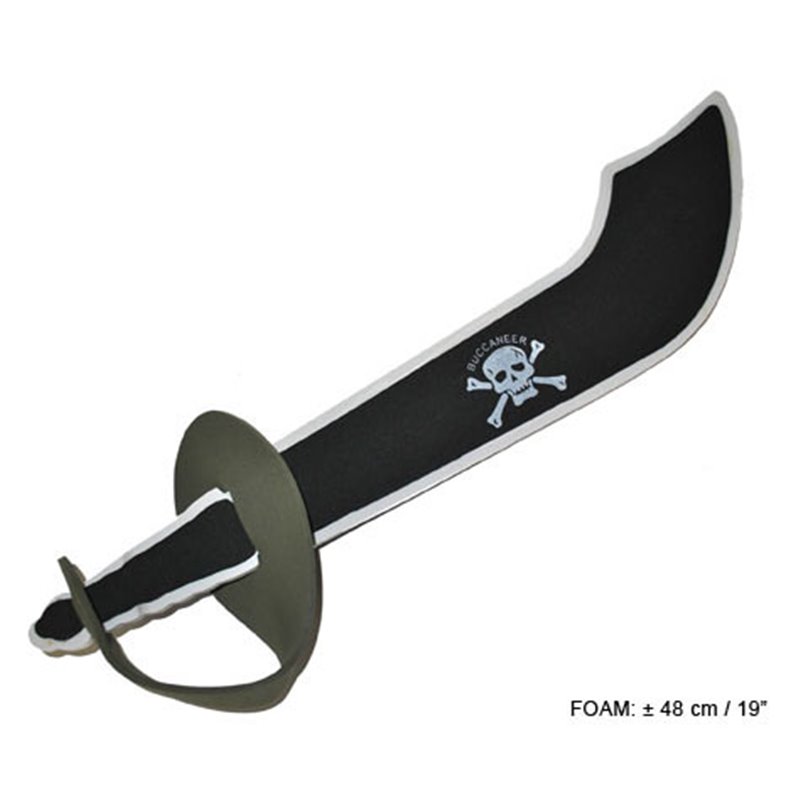 Sabre de pirate avec tête de mort en mousse 48cm