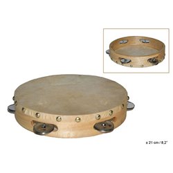 Tambourin en bois et peau