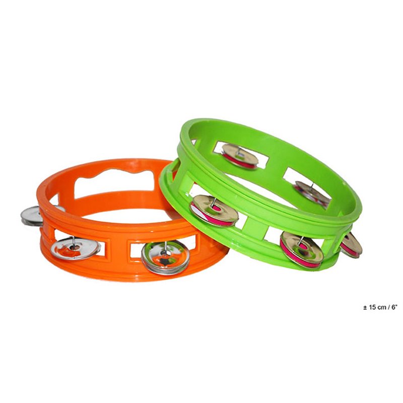 Tambourin plastique vert ou orange