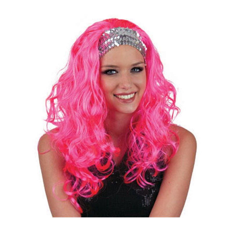 Perruque Cheveux Longs Gogo Danseuse Rose