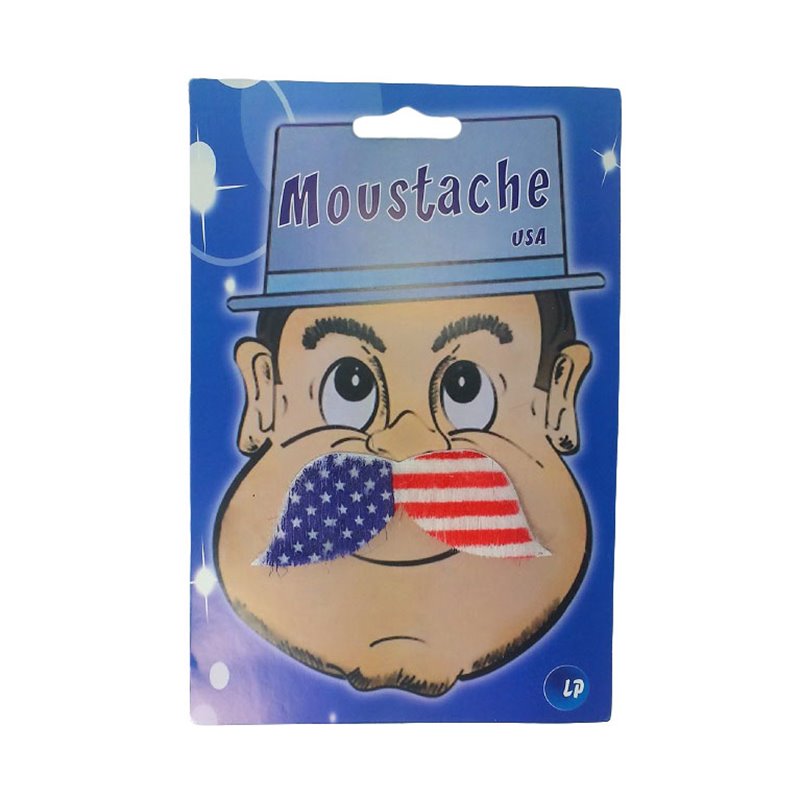 Fausse Moustache Etats-Unis avec Adhésif Collant