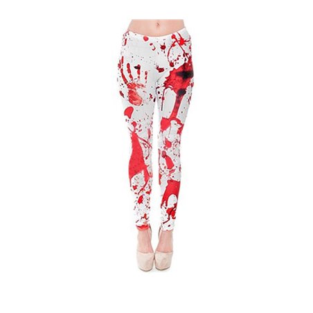 Legging Halloween Femme Avec Taches De Sang - Pantalon De Yoga Costume Festif, Confortable Et Léger