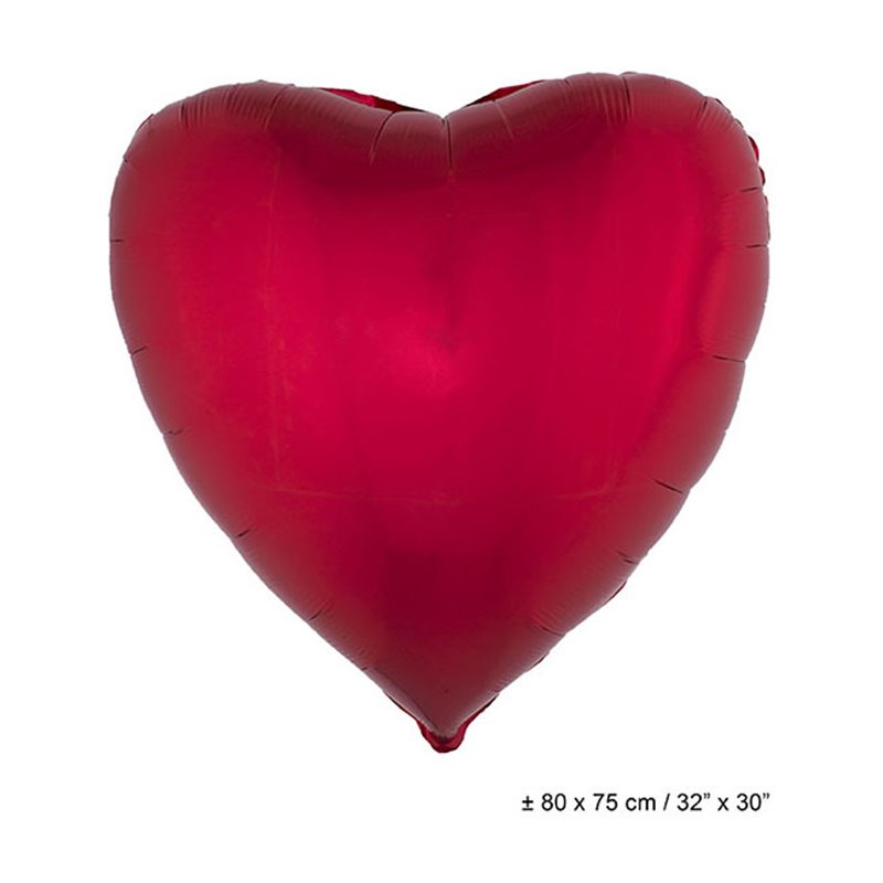 Ballon Aluminium Rouge en Forme de Coeur