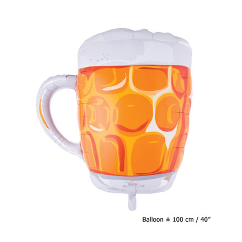 Ballon Aluminium Chope de Bière Orange