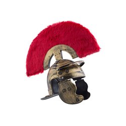 Casque de Centurion Romain au Couleur Bronze avec Plume Rouge