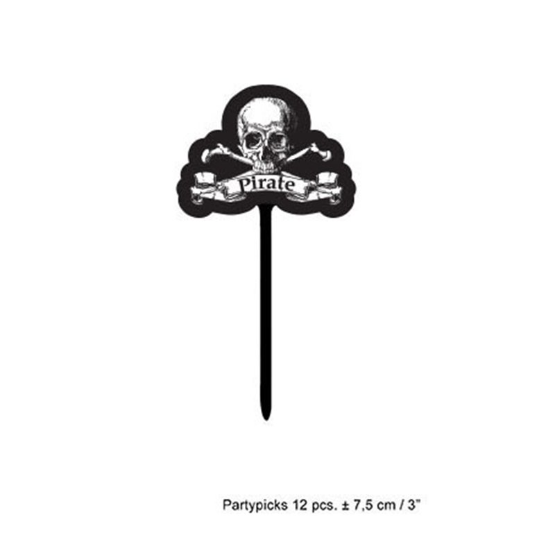 Lot de 12 Piques Apéritif Motif Pirate