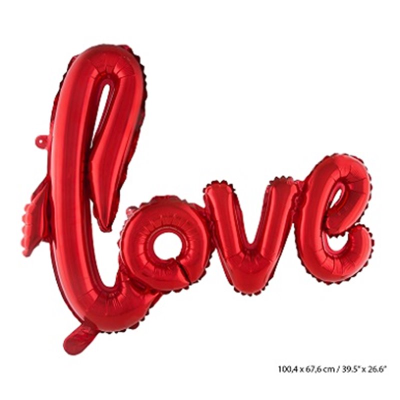 Ballon Aluminium Love Rouge