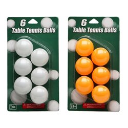 Lot de 6 Balles pour Bière-Pong Blanc et Orange