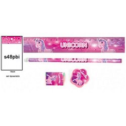 Set Papeterie Licorne Rose