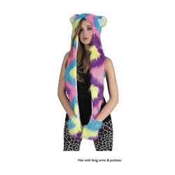 Bonnet en Peluche avec Longs côtés et Poches Rainbow 90 cm