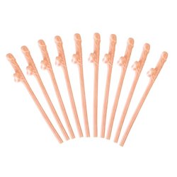 Lot de 10 Pailles Zizi de Couleur Rose