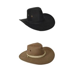 Chapeau Cowboy Feutrine Imitation Daim pour Adulte