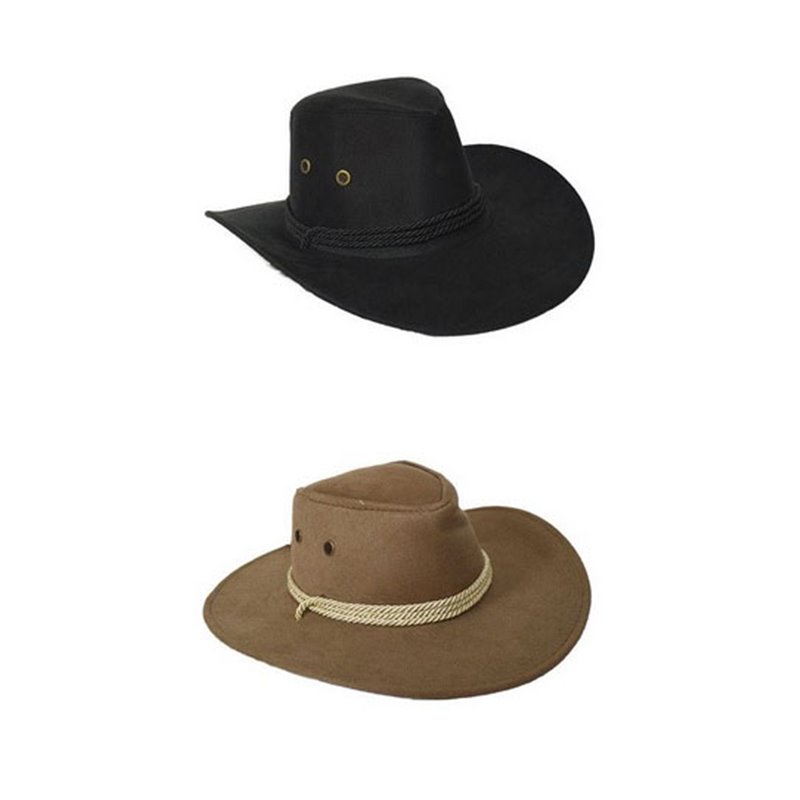 Chapeau Cowboy Feutrine Imitation Daim pour Adulte